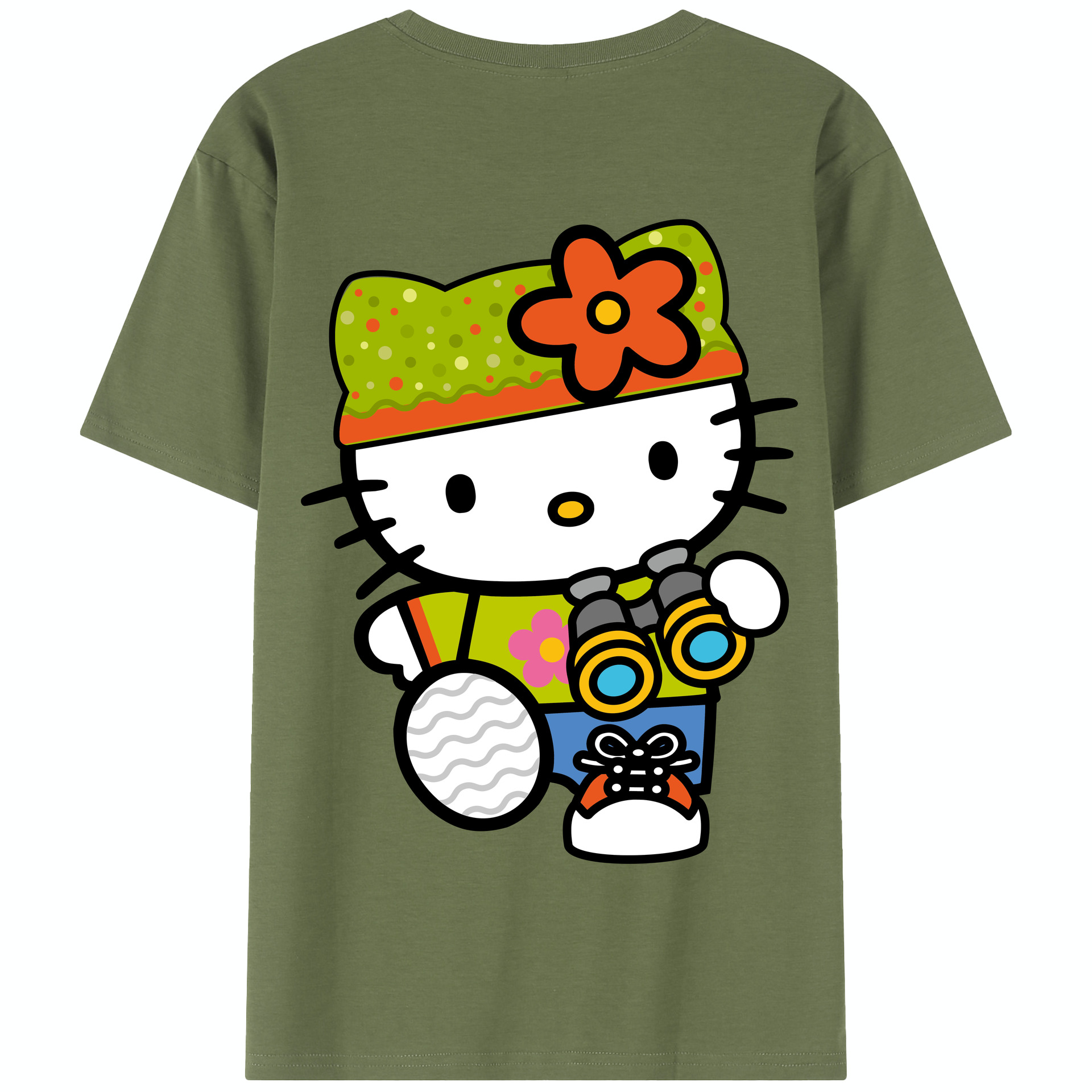 （画像用） Hello Kitty ハローキティ 綿100％半袖Tシャツ（背面プリント）